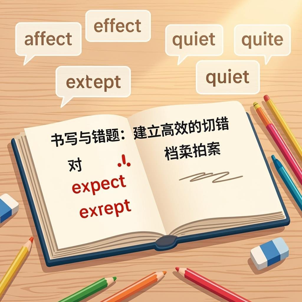 中学生借助错题本整理易混记单词的纠错方法相关插图
